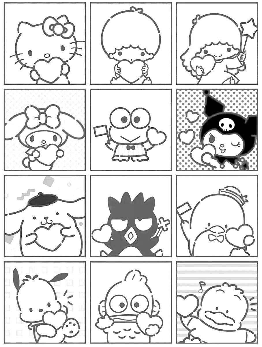 50+ Amazing Sanrio Characters Coloring Pages Free Download FREE