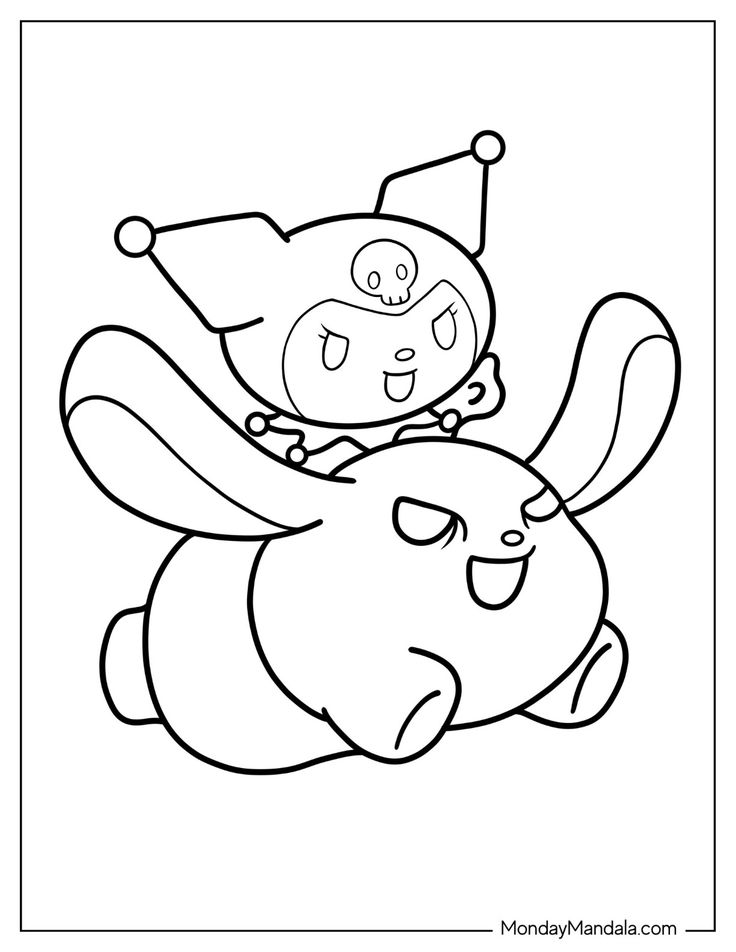 181+ Fantastic Kuromi Colouring Printable