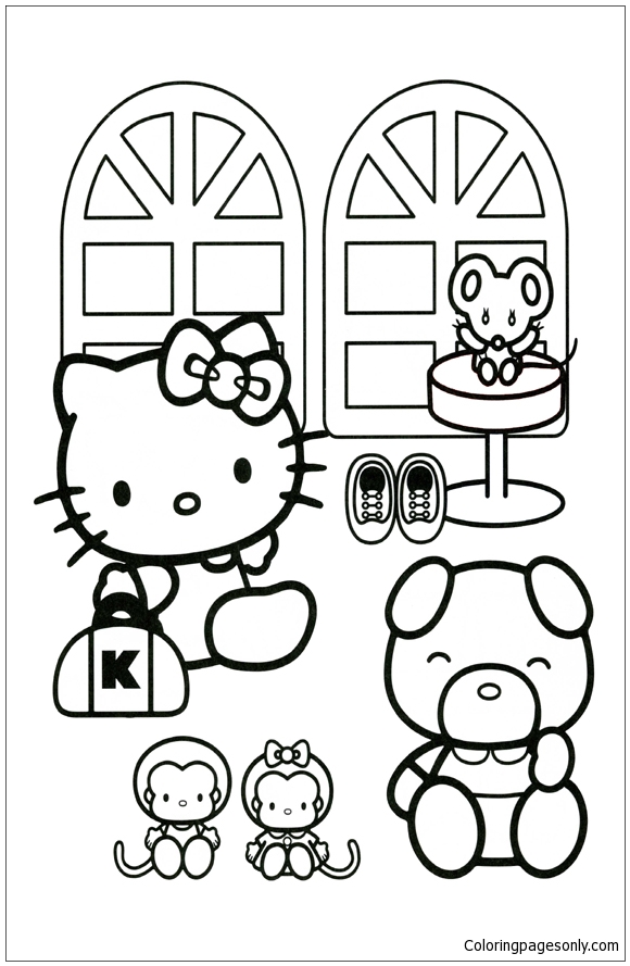 111+ Cheerful Hello Kitty and Kuromi Coloring Pages Printable