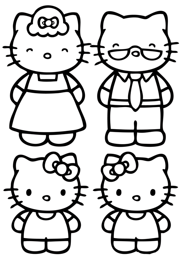 38+ Whimsical Hello Kitty Characters Coloring Pages and Drawing