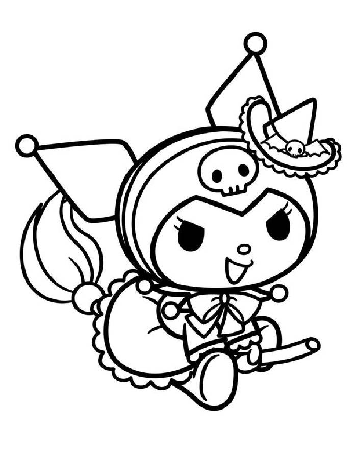 82+ Cheerful Kuromi Colouring Printable