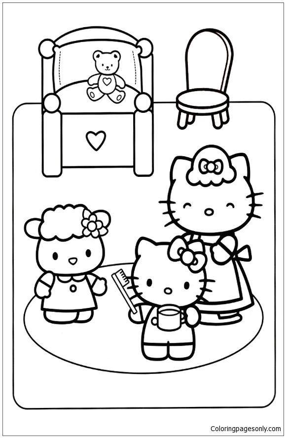 43+ New Hello Kitty Bed Coloring Pages Easy