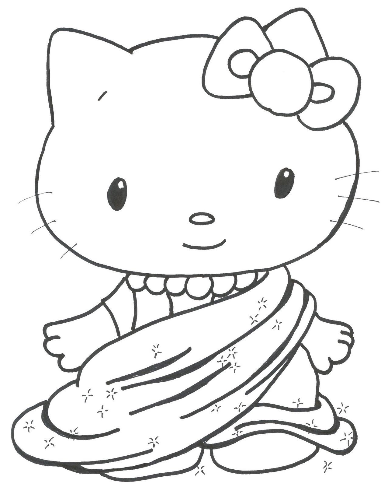 42+ Cute Hello Kitty Characters Coloring Pages Easy