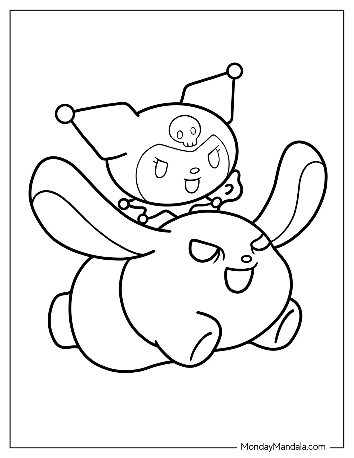 196+ Adorable Hello Kitty and Kuromi Coloring Pages Printable