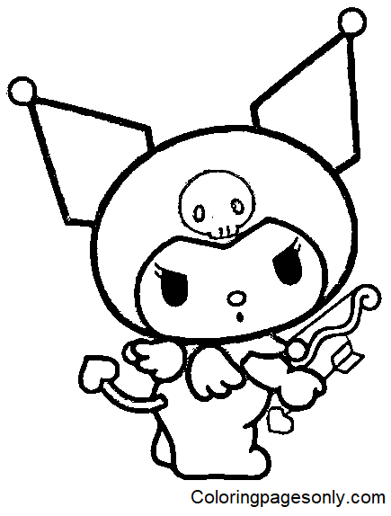 32+ Adorable Kuromi Drawing Coloring Pages with Simple Outline