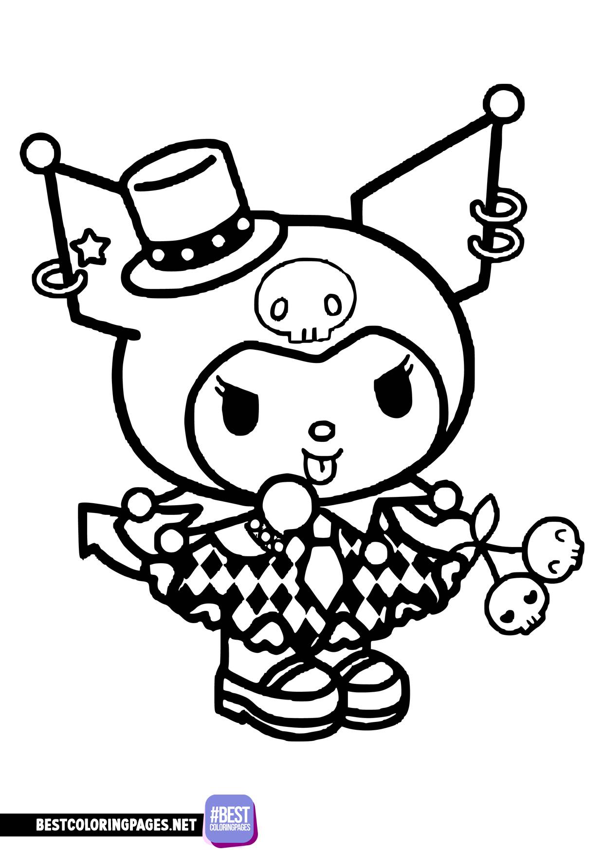 153+ Playful Hello Kitty and Kuromi Coloring Pages Printable