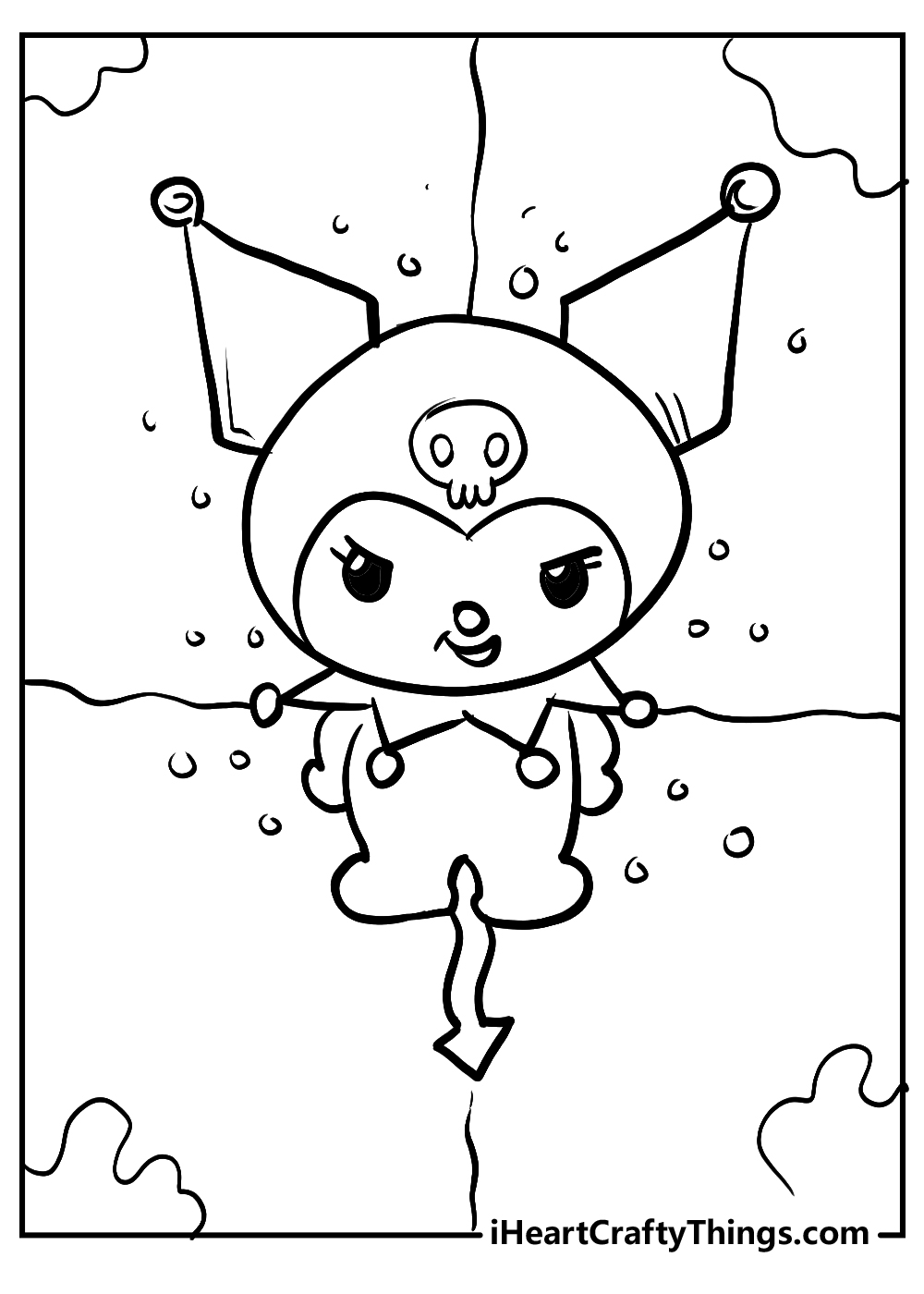 113+ Brightening Kuromi Colouring Printable