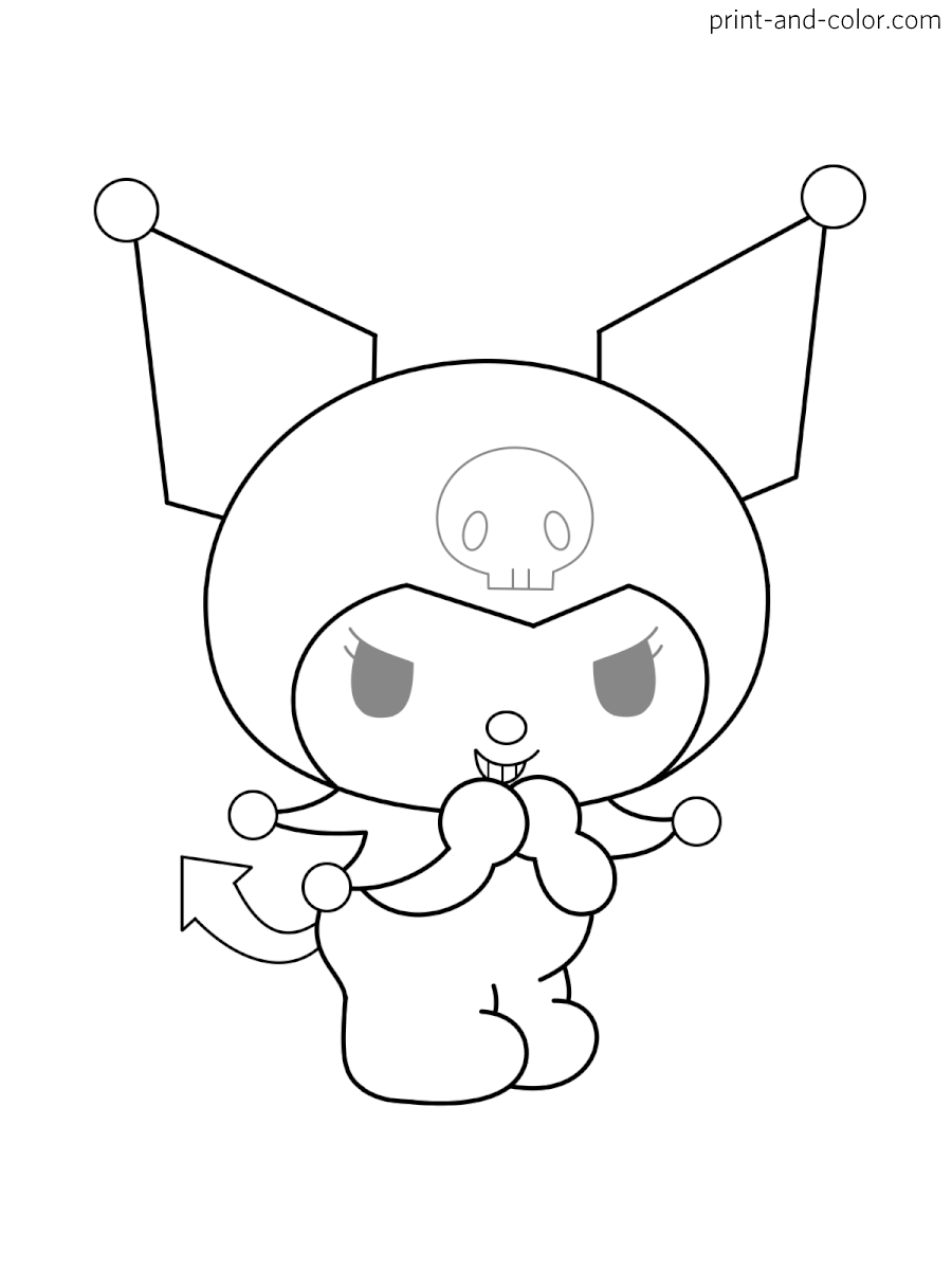 31+ Joyful Kuromi Cute Coloring for Kids with Simple Outline