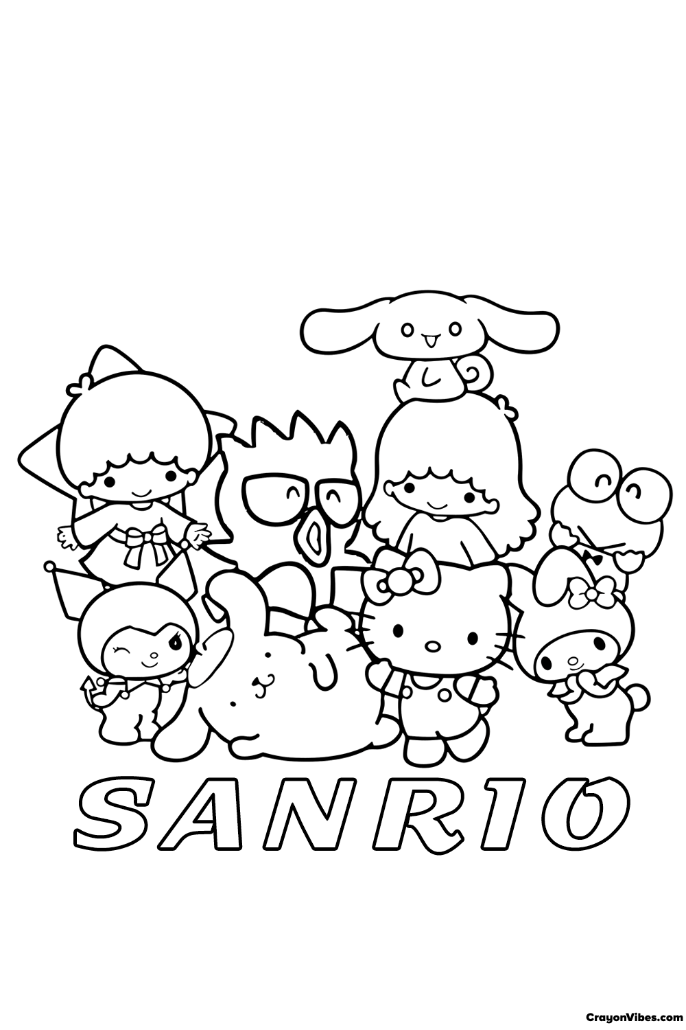 48+ Whimsical Sanrio Characters Coloring Pages Free Archives