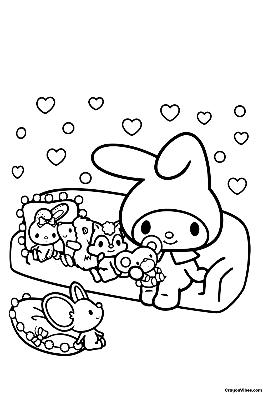 41+ Easy Sanrio Characters Coloring Pages Free for Educational