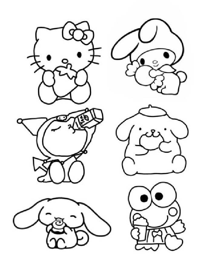 38+ Lovely Sanrio Characters Coloring Pages Free Ideas