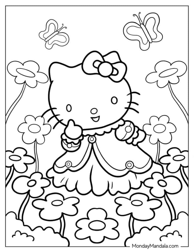 10 Hello Kitty Coloring Pages (Free PDF Printables) 8