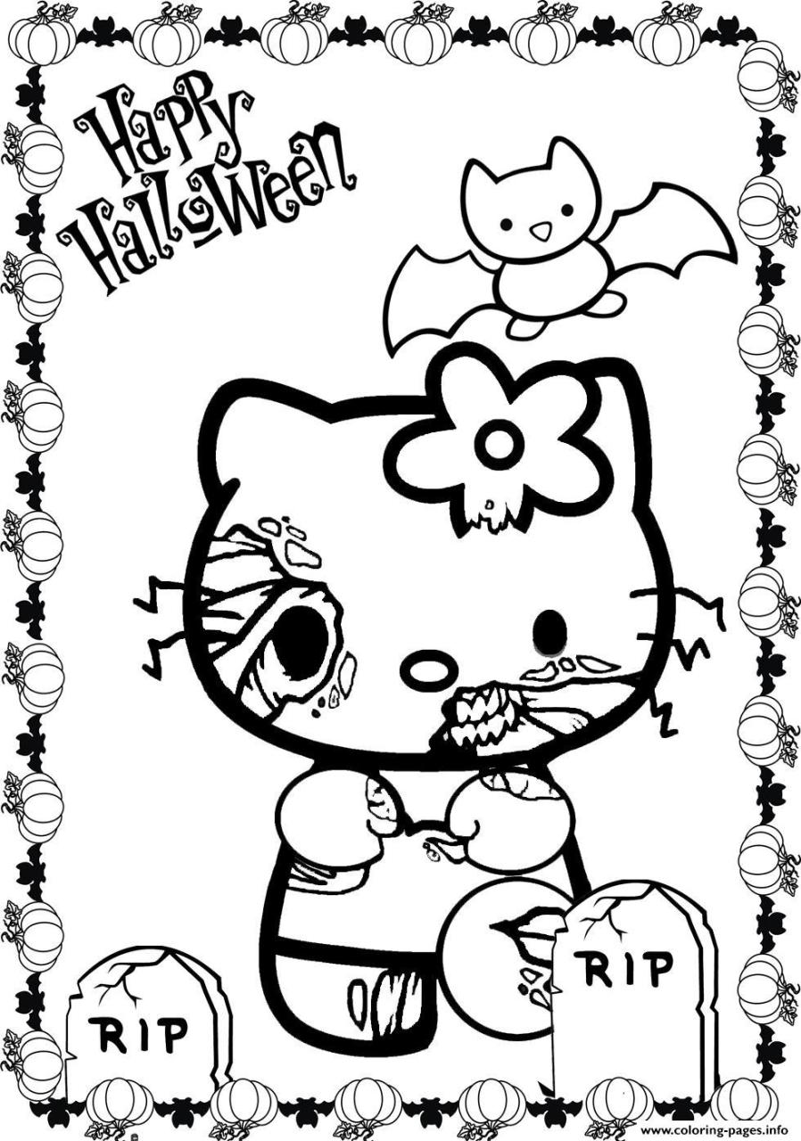 10 Spookily Delightful Hello Kitty Coloring Pages to Unleash Your Inner Ghoul