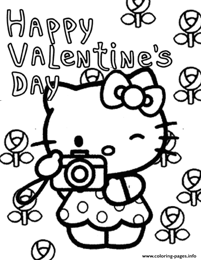 10 Enchanting Valentine Hello Kitty Coloring Pages to Print