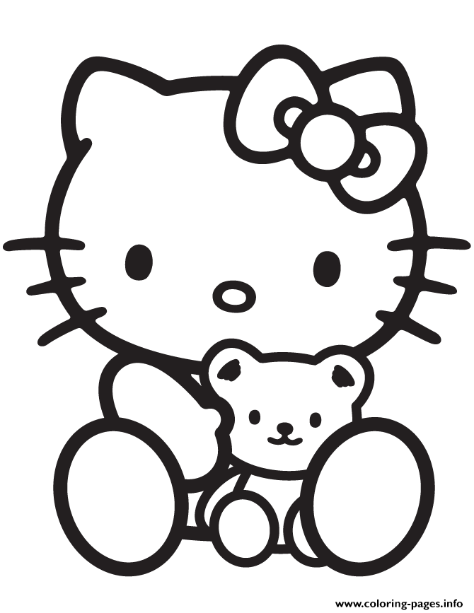 10 Fun Hello Kitty Teddy Coloring Pages for Kids