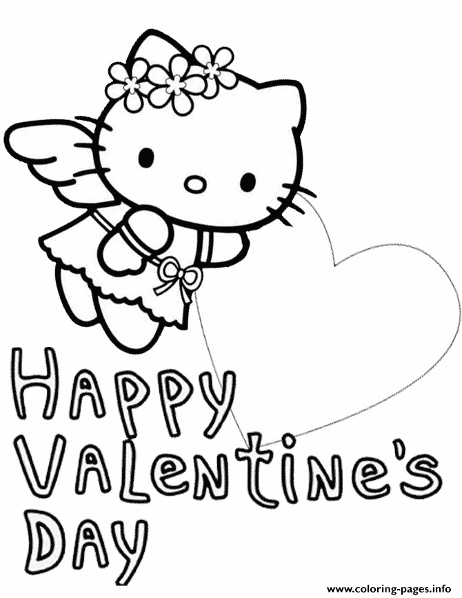 41+ Free Hello Kitty Coloring Pages Valentines Free Printable