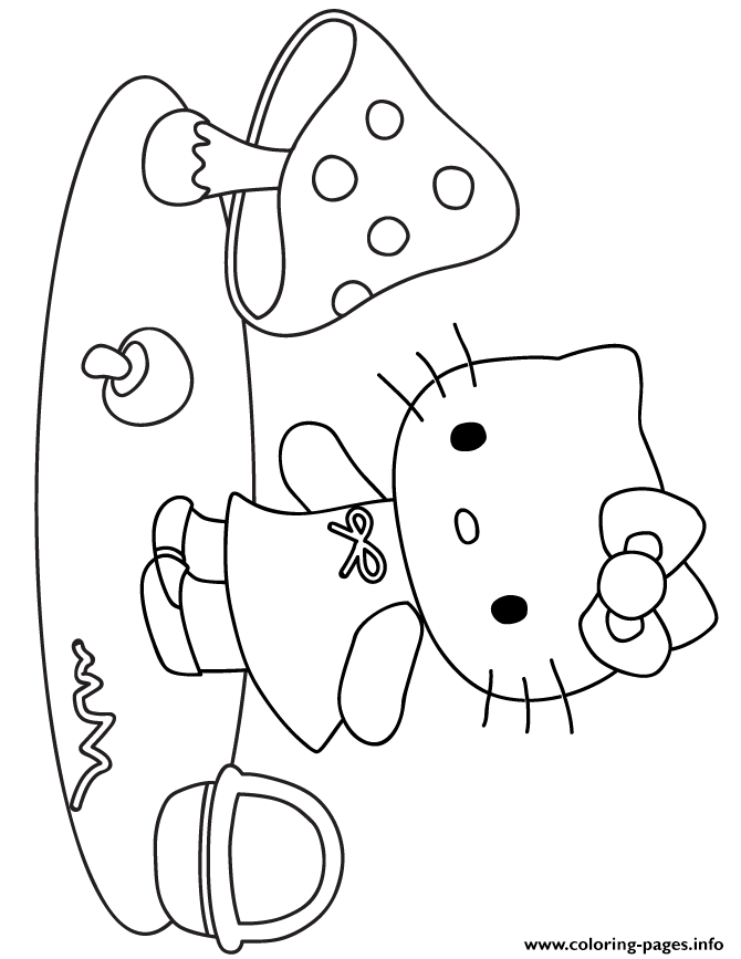 30+ Top Hello Kitty Coloring Pages Mushroom Line Art