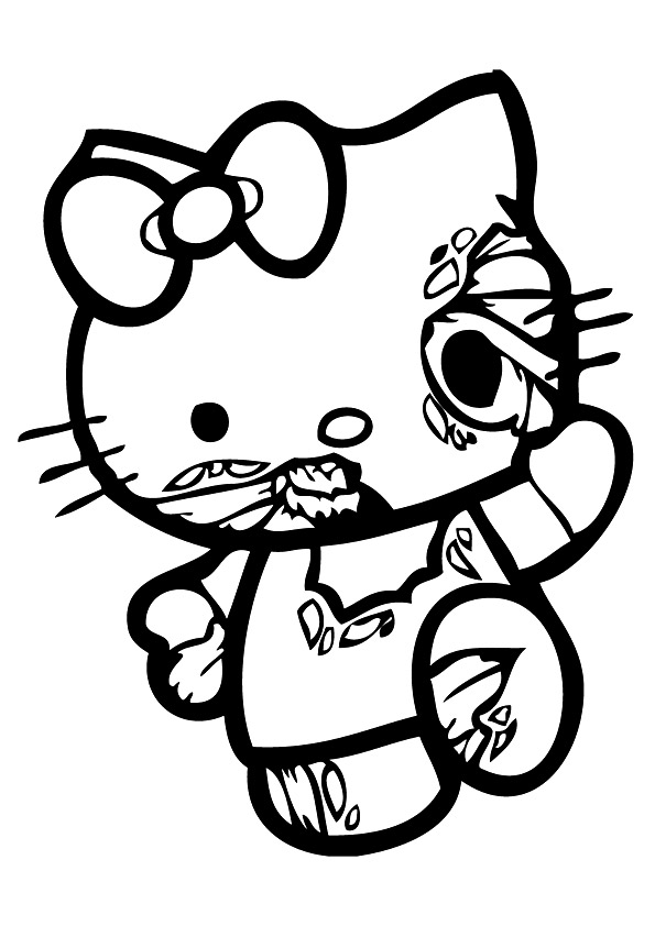 10 Zombie Hello Kitty Coloring Pages to Unleash Your Inner Monster