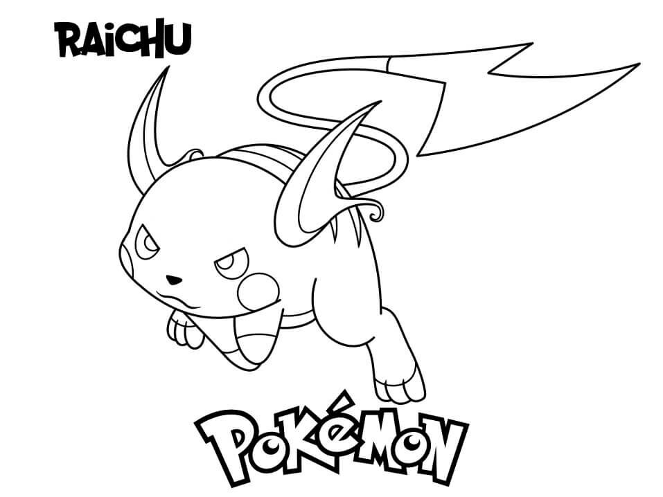 Pokemon Coloring Pages Raichu