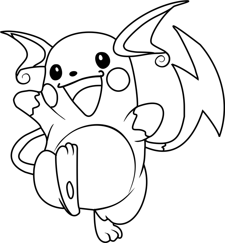 Pokemon Coloring Pages Raichu