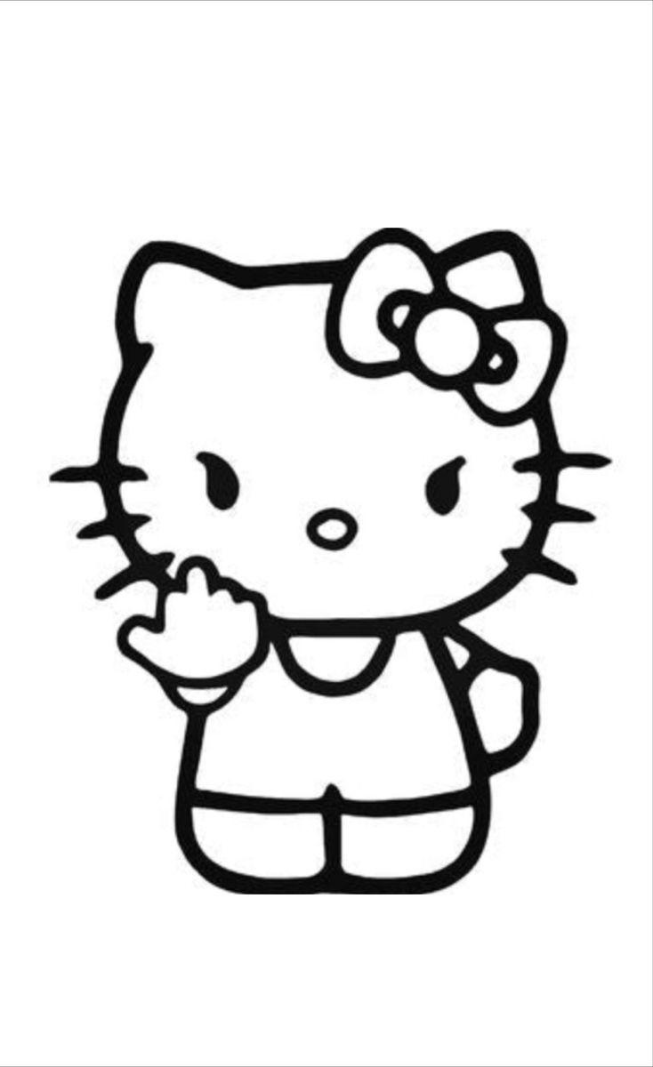 46+ Printable Hello Kitty Coloring Pages Baddie Line Art