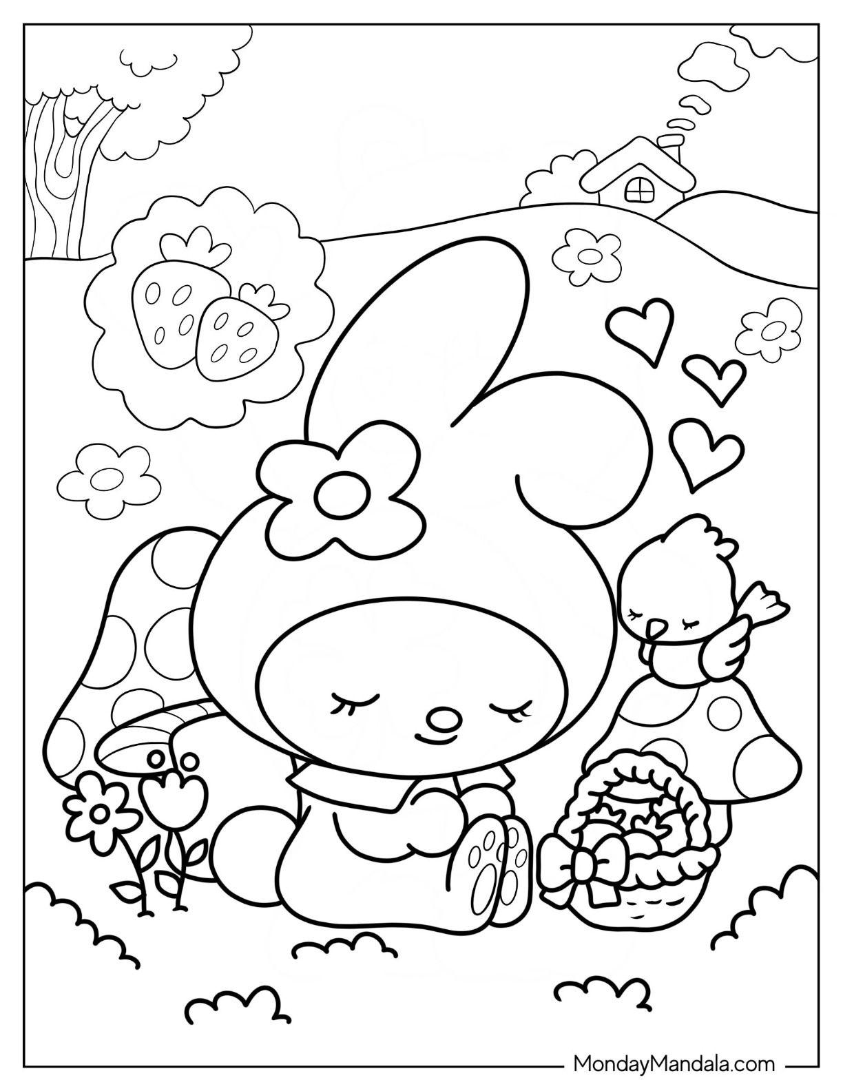 37+ Download Cute My Melody Coloring Pages Free Printable