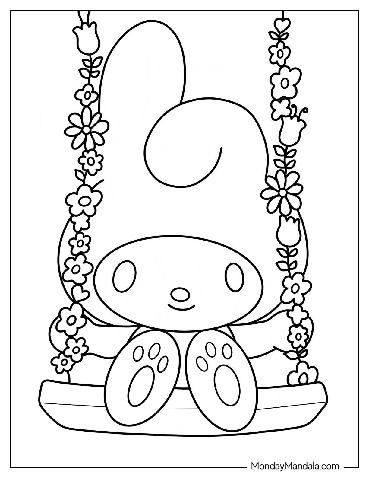 44+ Printable Cute My Melody Coloring Pages Colored