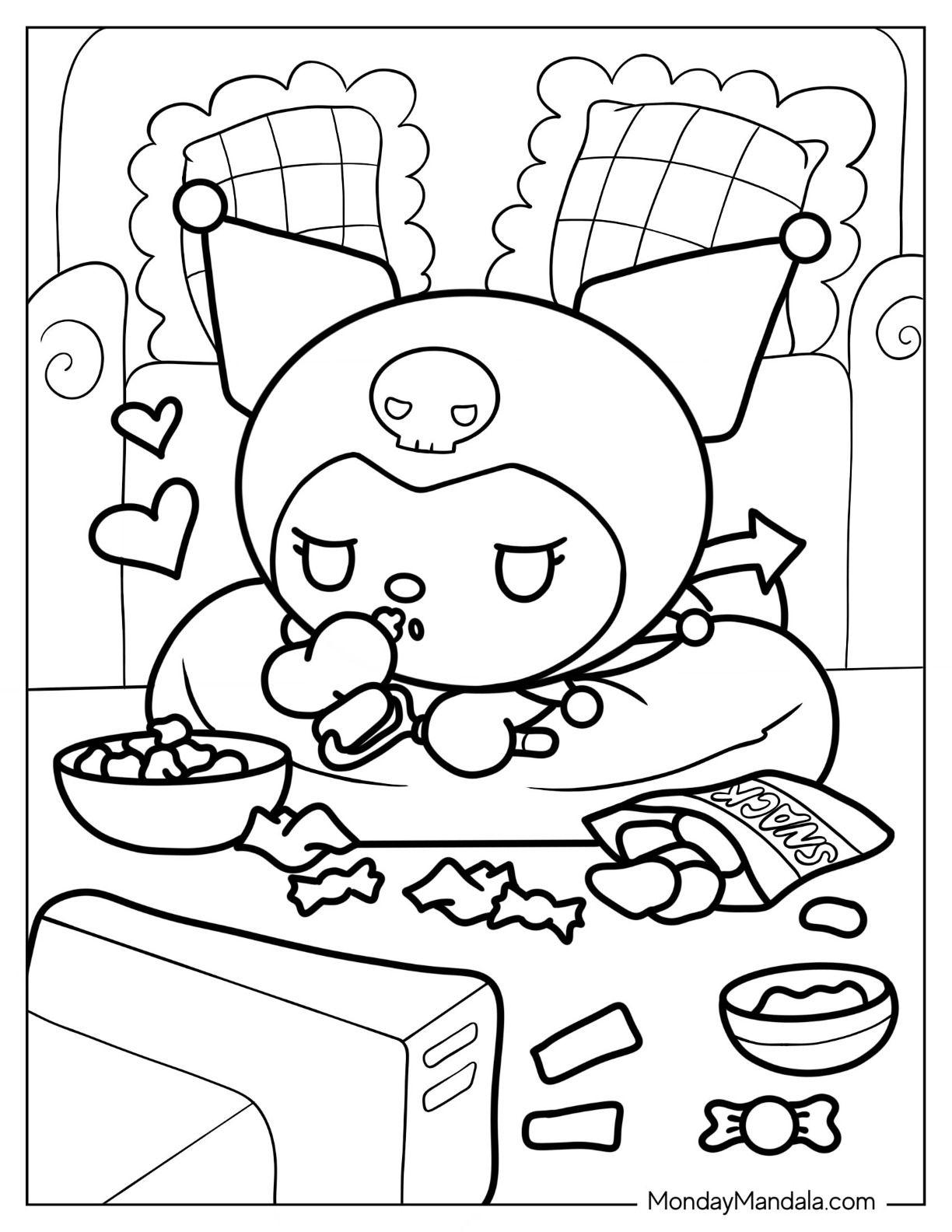 38+ Download Kuromi in Love Coloring Pages PDF Printable