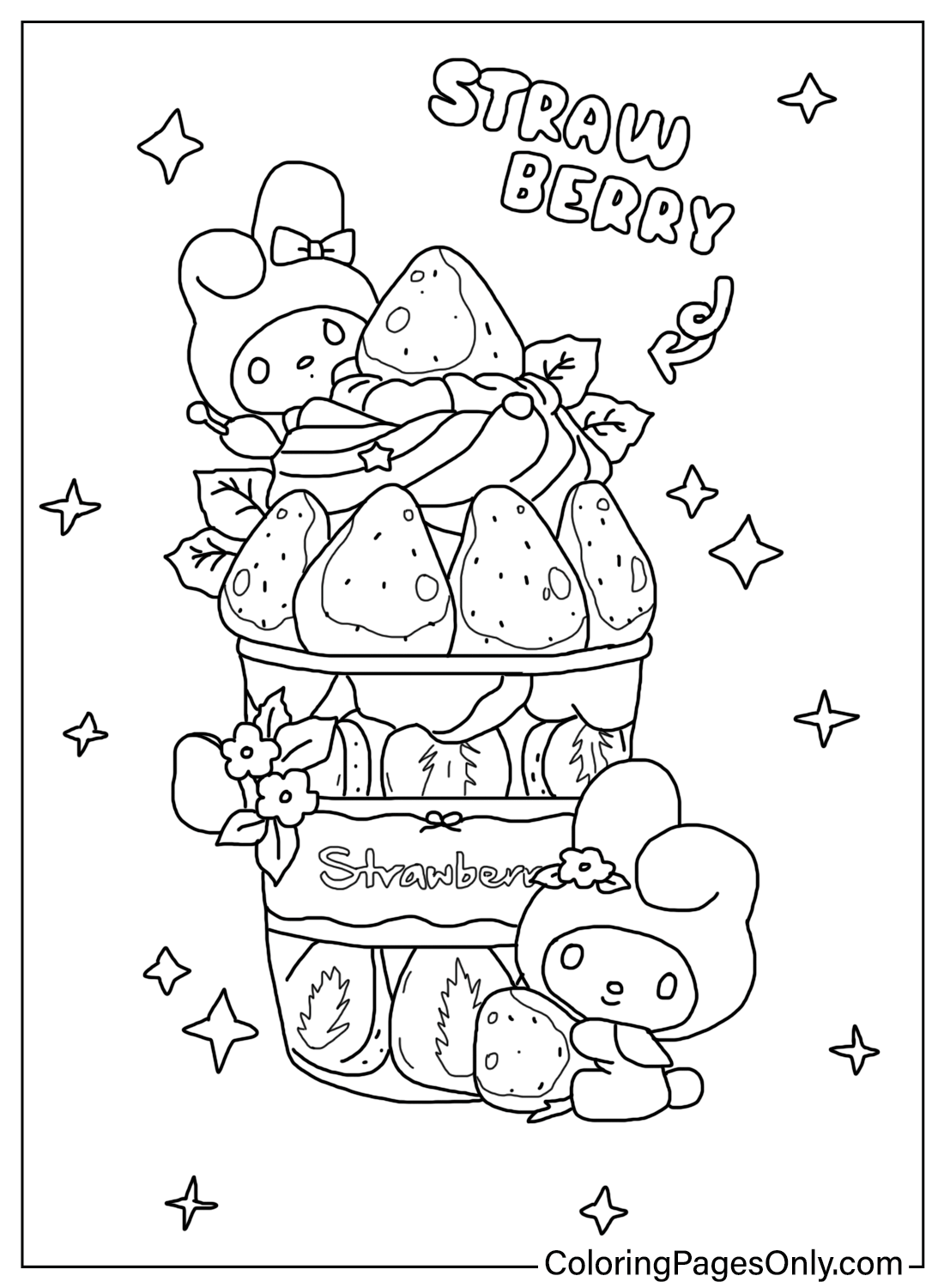 35+ Printable Cute My Melody Coloring Pages Line Art