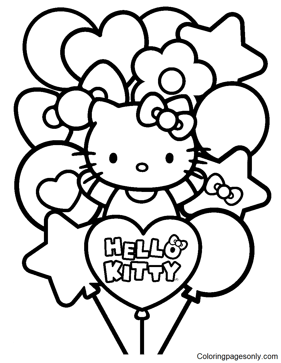 34+ Free Hello Kitty Coloring Pages Horizontal PDF Printable