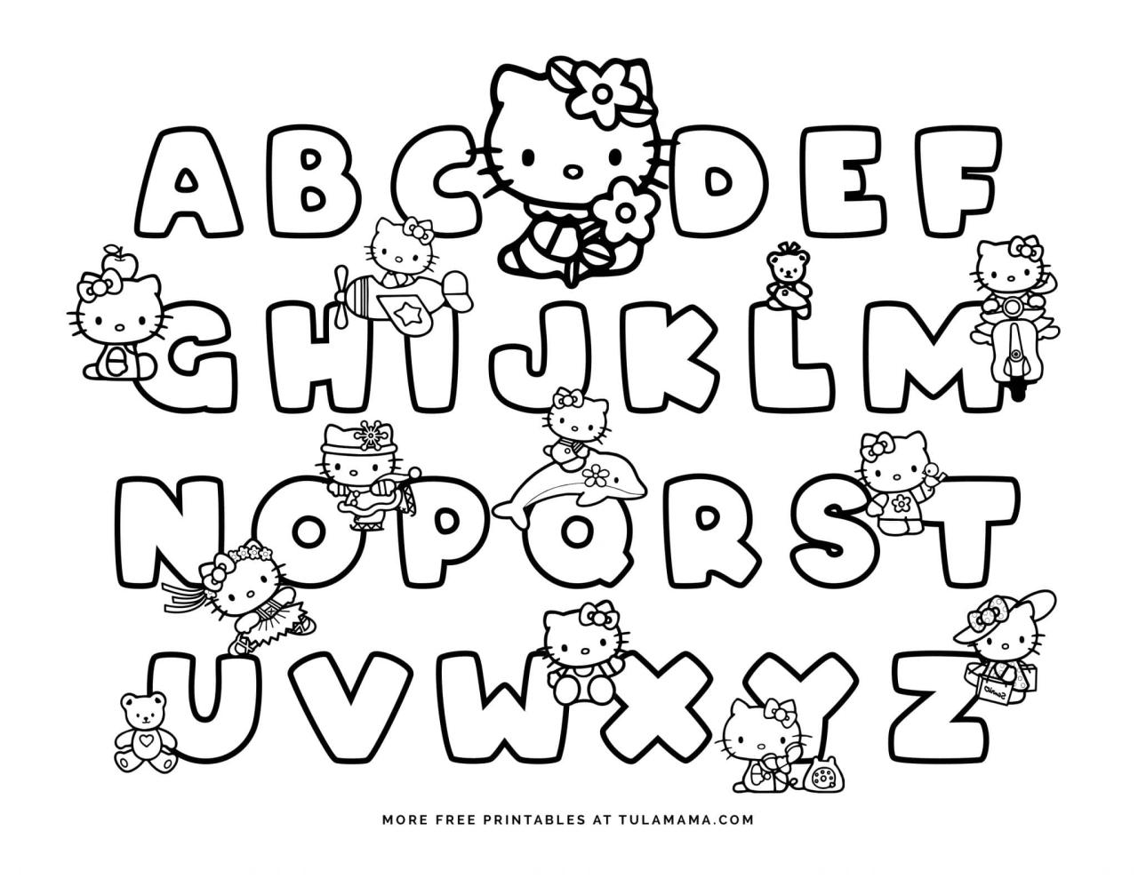 10 Educational Hello Kitty ABC Coloring Pages to Print