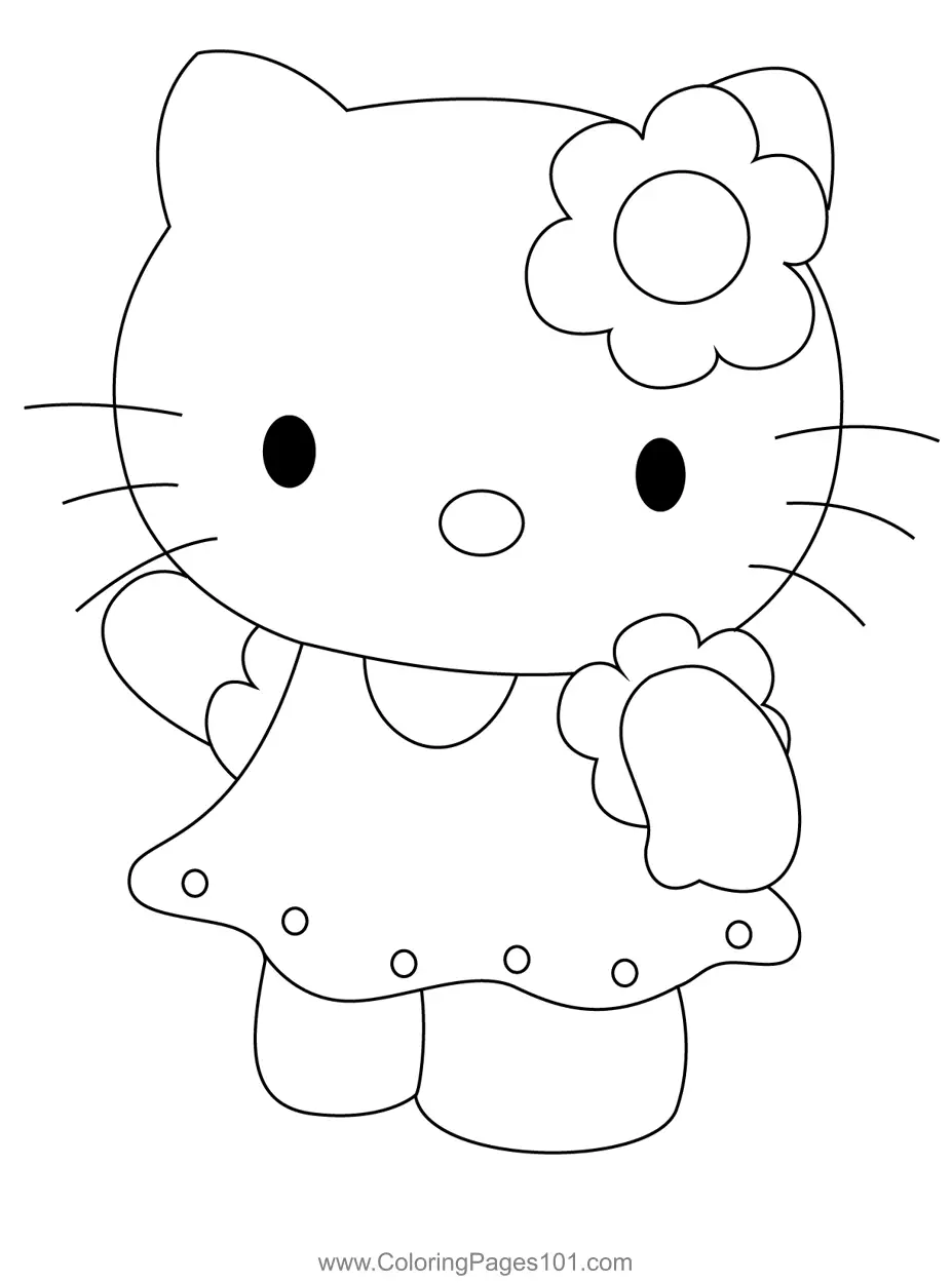 30+ Unique Hello Kitty Coloring Pages Baking Sketch