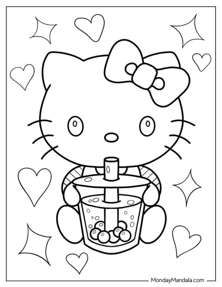 31+ Download Hello Kitty Coloring Pages Hard Sketch