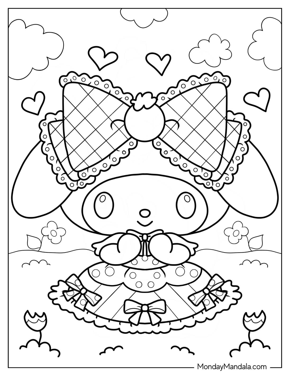 48+ Download Cute My Melody Coloring Pages for Adult