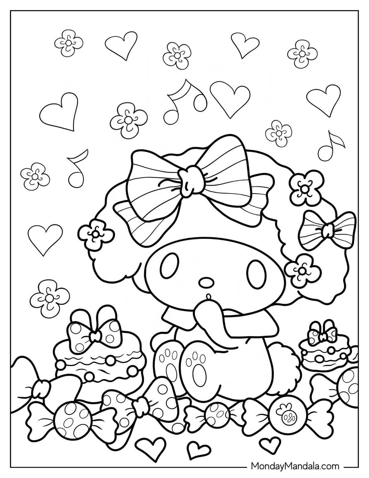 33+ Free Cute My Melody Coloring Pages Free Printable