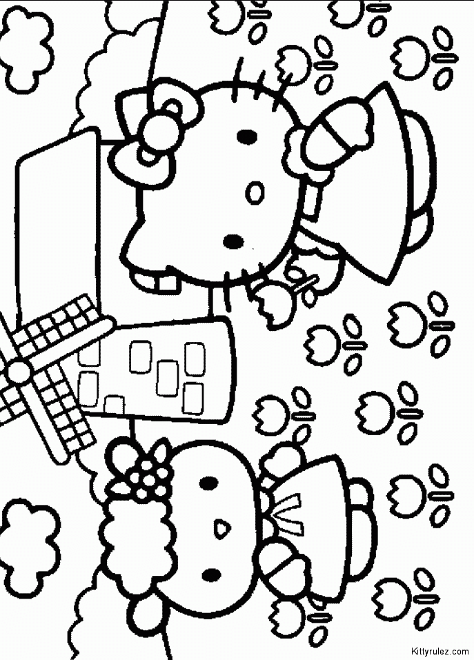 42+ Download Hello Kitty Outline Colored