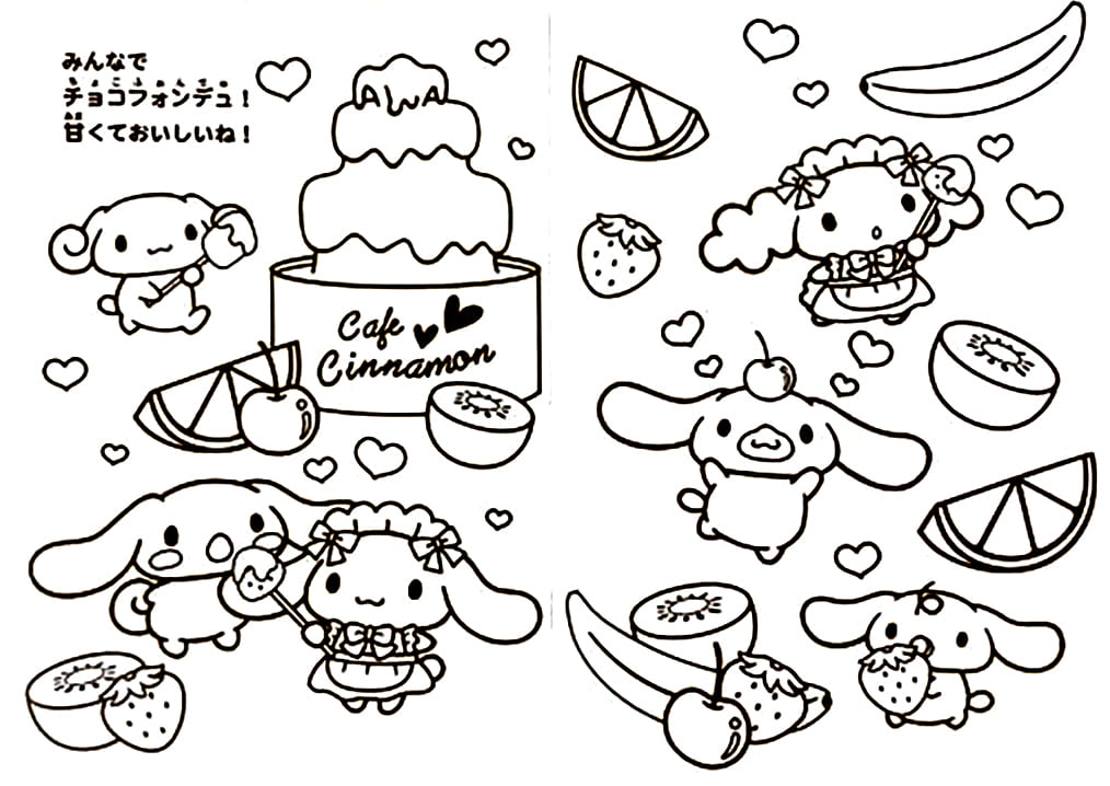 10 Yummy Hello Kitty Cinnamon Roll Coloring Pages to Print