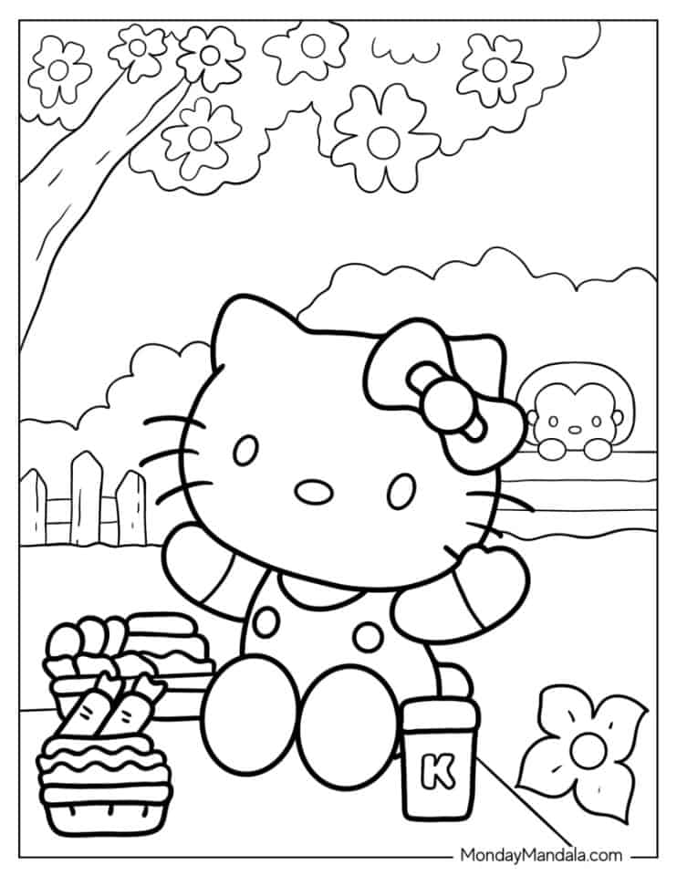 10 Vibrant Hello Kitty Coloring Pages With Color to Enjoy