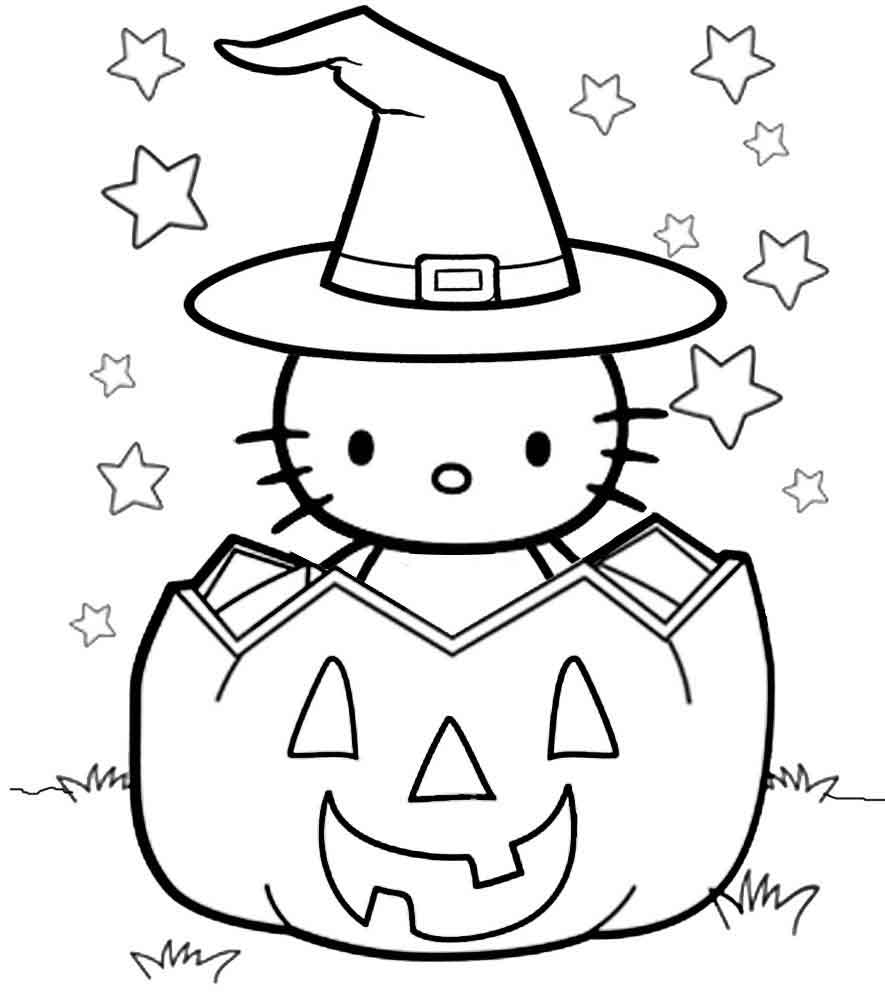 10 Spooktacular Hello Kitty Coloring Sheets for a Hauntingly Fun Halloween