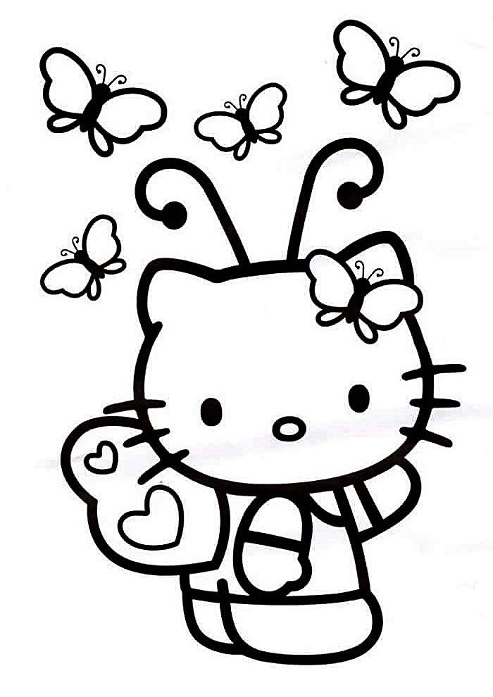 41+ Top Bold Easy Coloring Pages Hello Kitty Free Printable