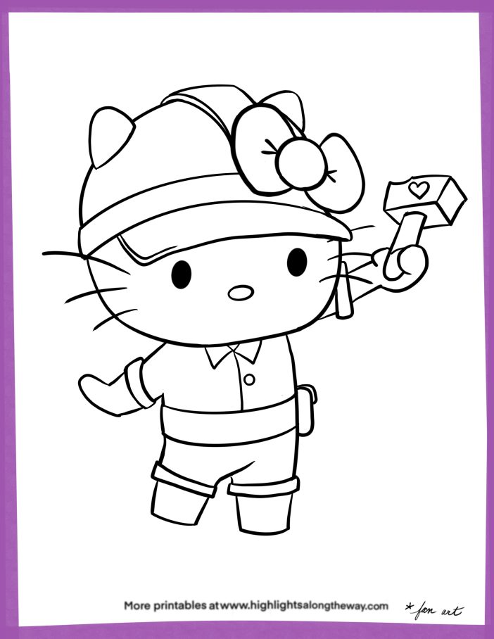 10 Hello Kitty Coloring Pages With Stylish Hair to Try