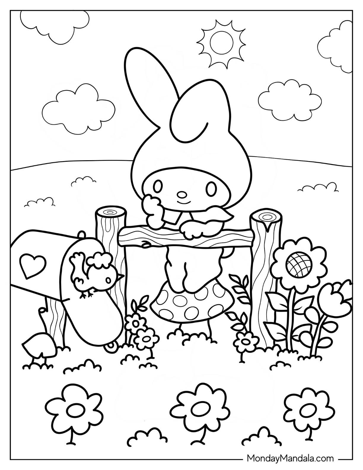 40+ Download Cute My Melody Coloring Pages for Kids