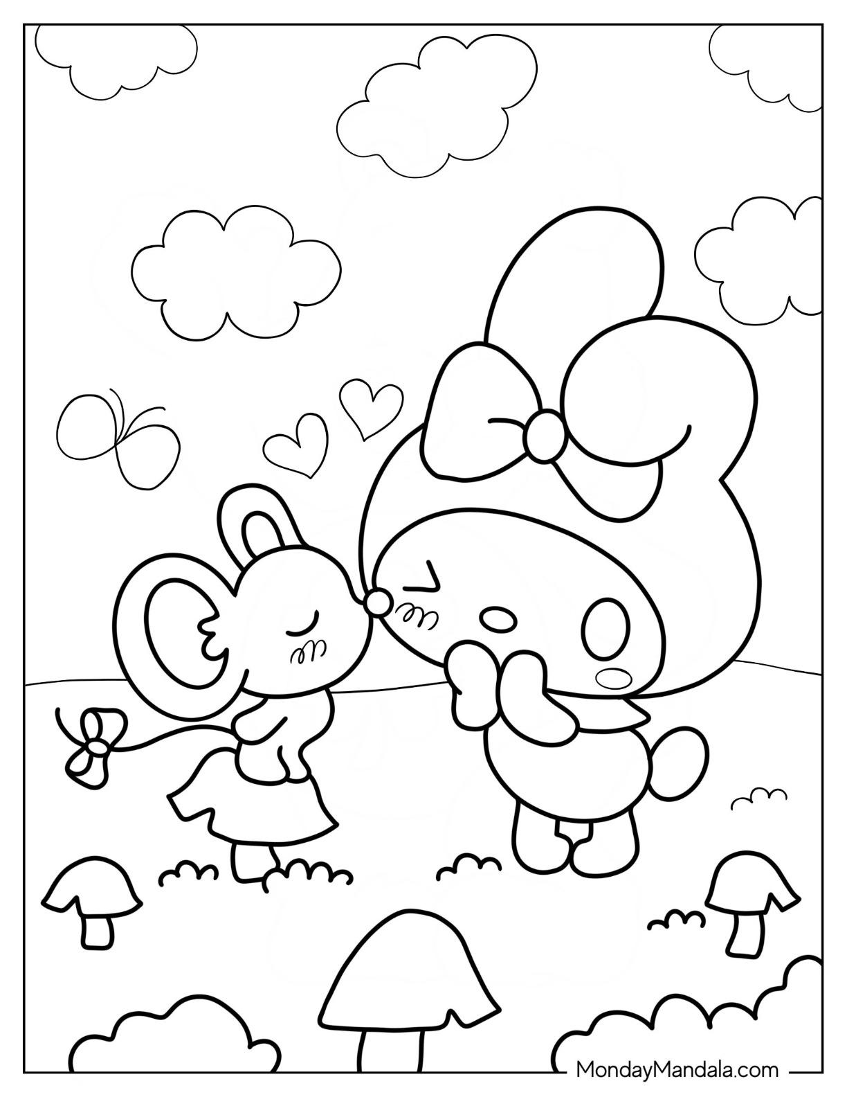 38+ Free Cute My Melody Coloring Pages Sketch