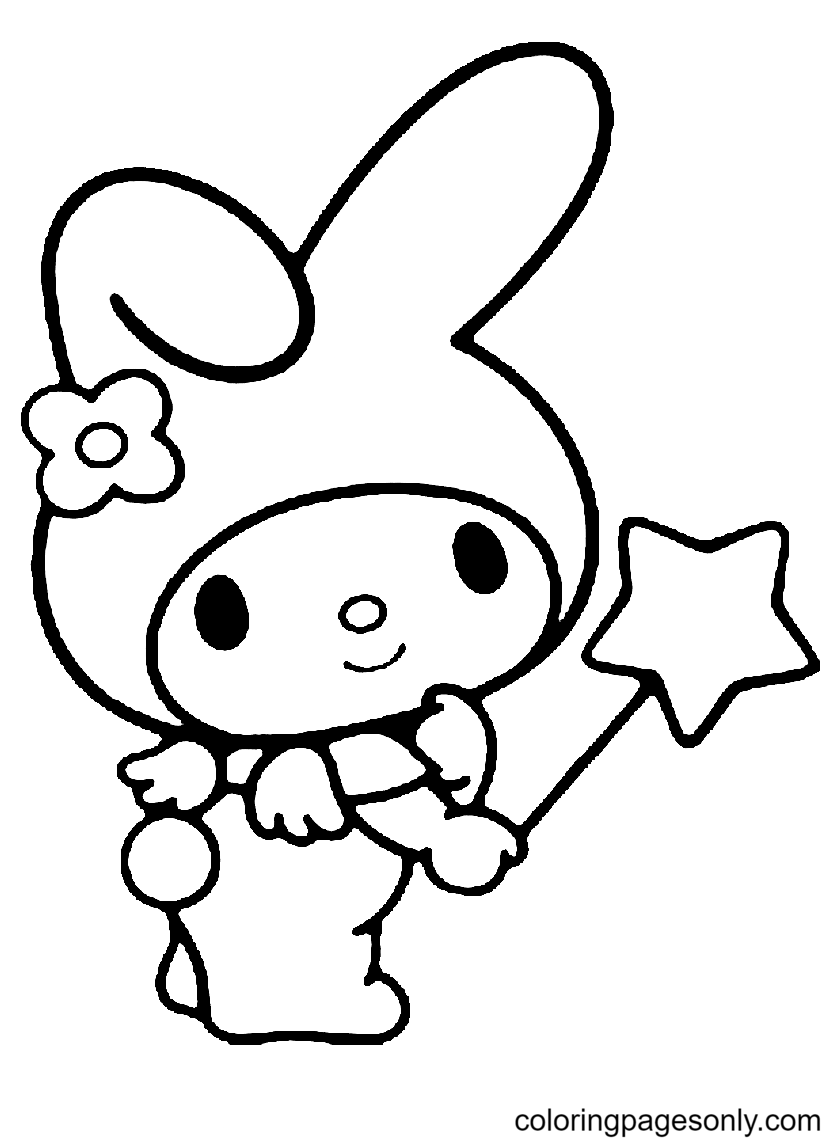 47+ Free Cute My Melody Coloring Pages Line Art