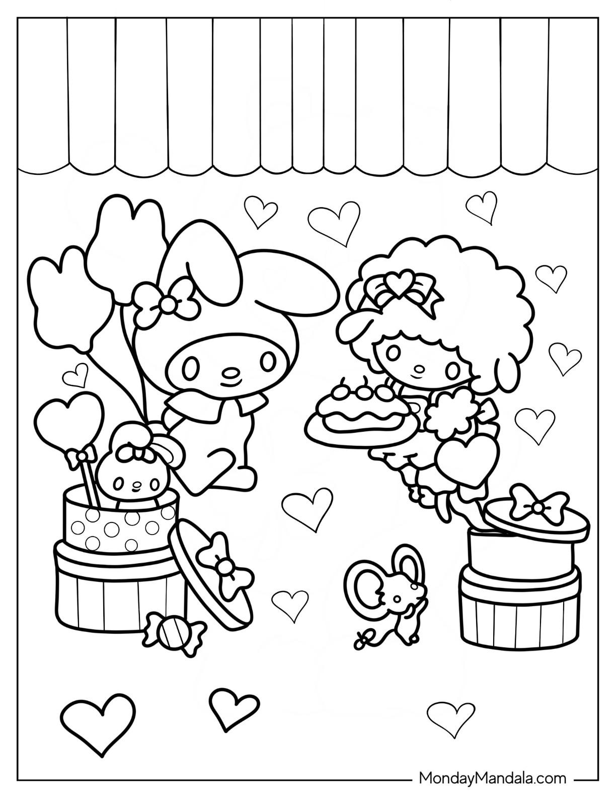 48+ Free Cute My Melody Coloring Pages Line Art