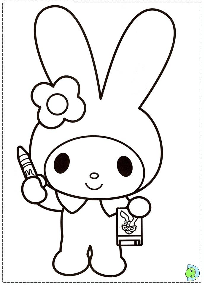 45+ Printable Cute My Melody Coloring Pages PDF Printable