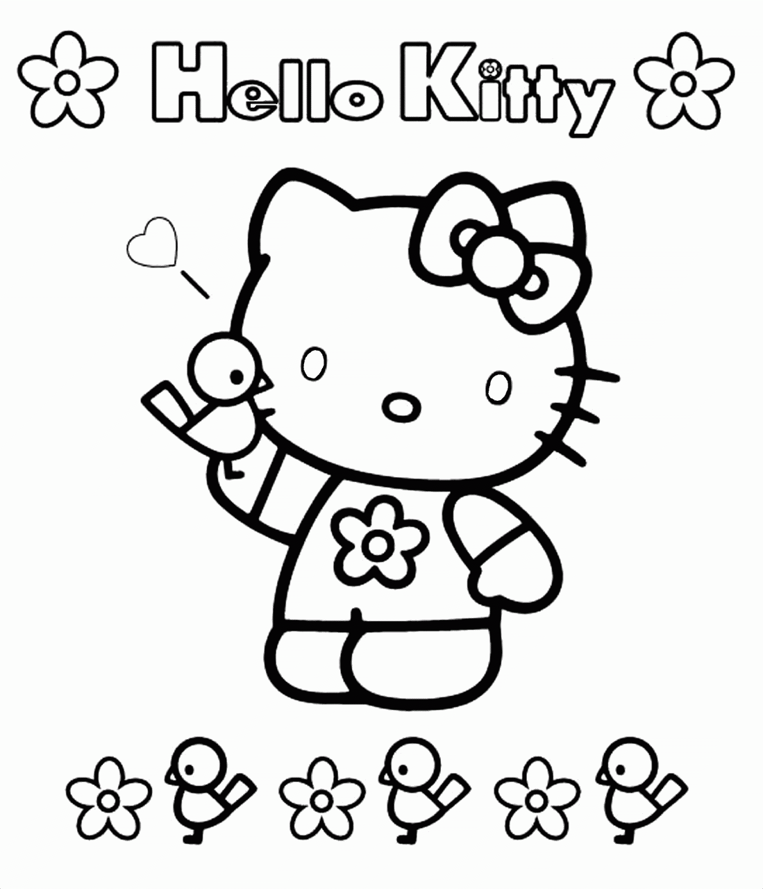 10 Printable Hello Kitty Coloring Pages for Kids