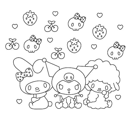 10 Kuromi-Themed Hello Kitty Coloring Pages for Devoted Fans