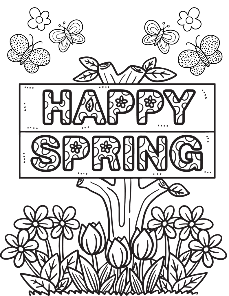 32+ Free Spring Coloring Pages Sheets Printables