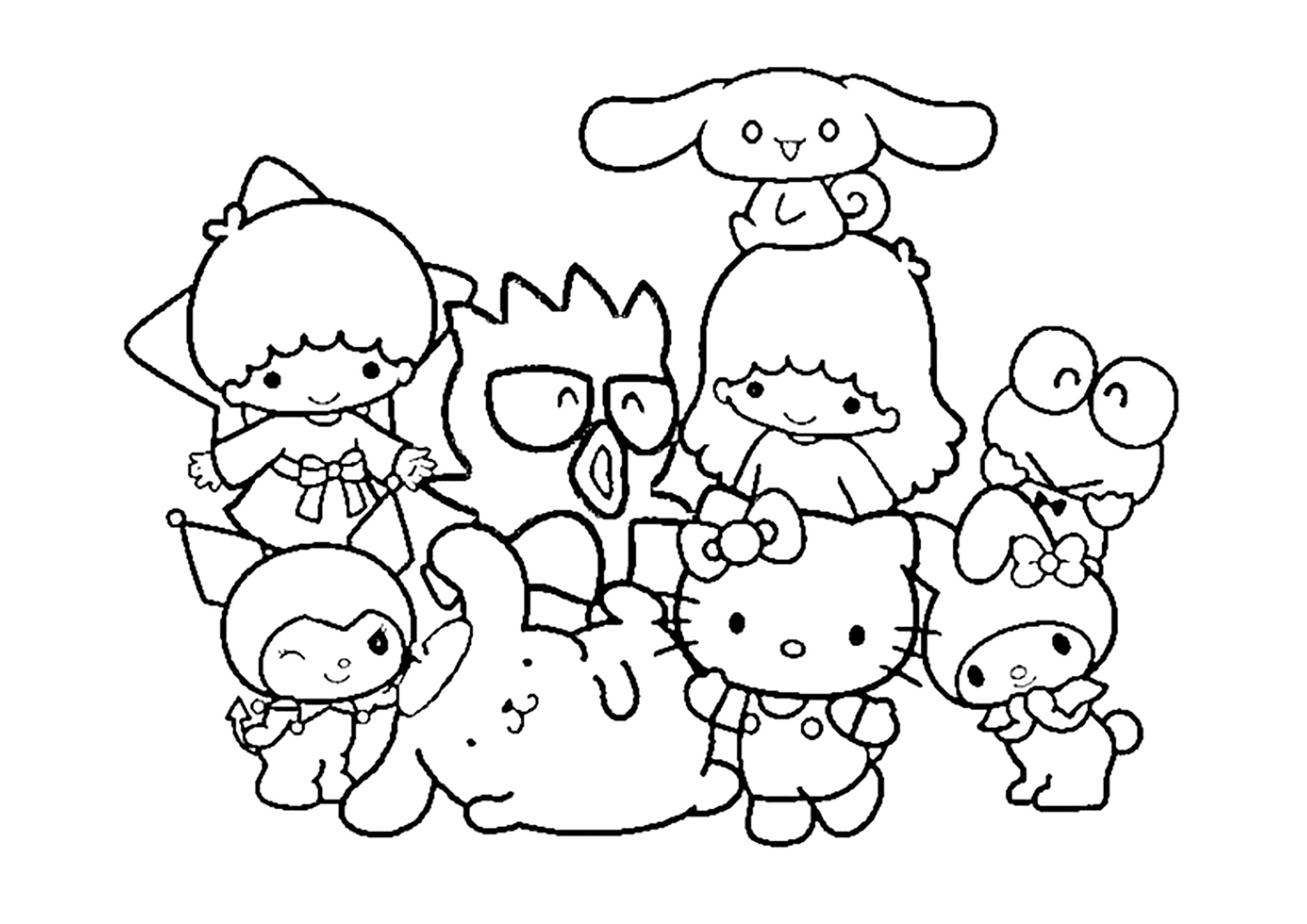 33+ Unique Hello Kitty and Friends Coloring Pages Colored